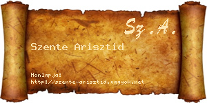 Szente Arisztid névjegykártya